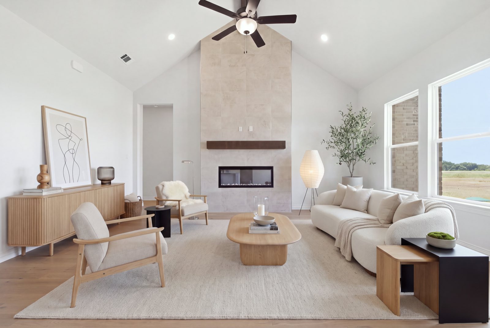 Living room after virtual staging, furnished digitally