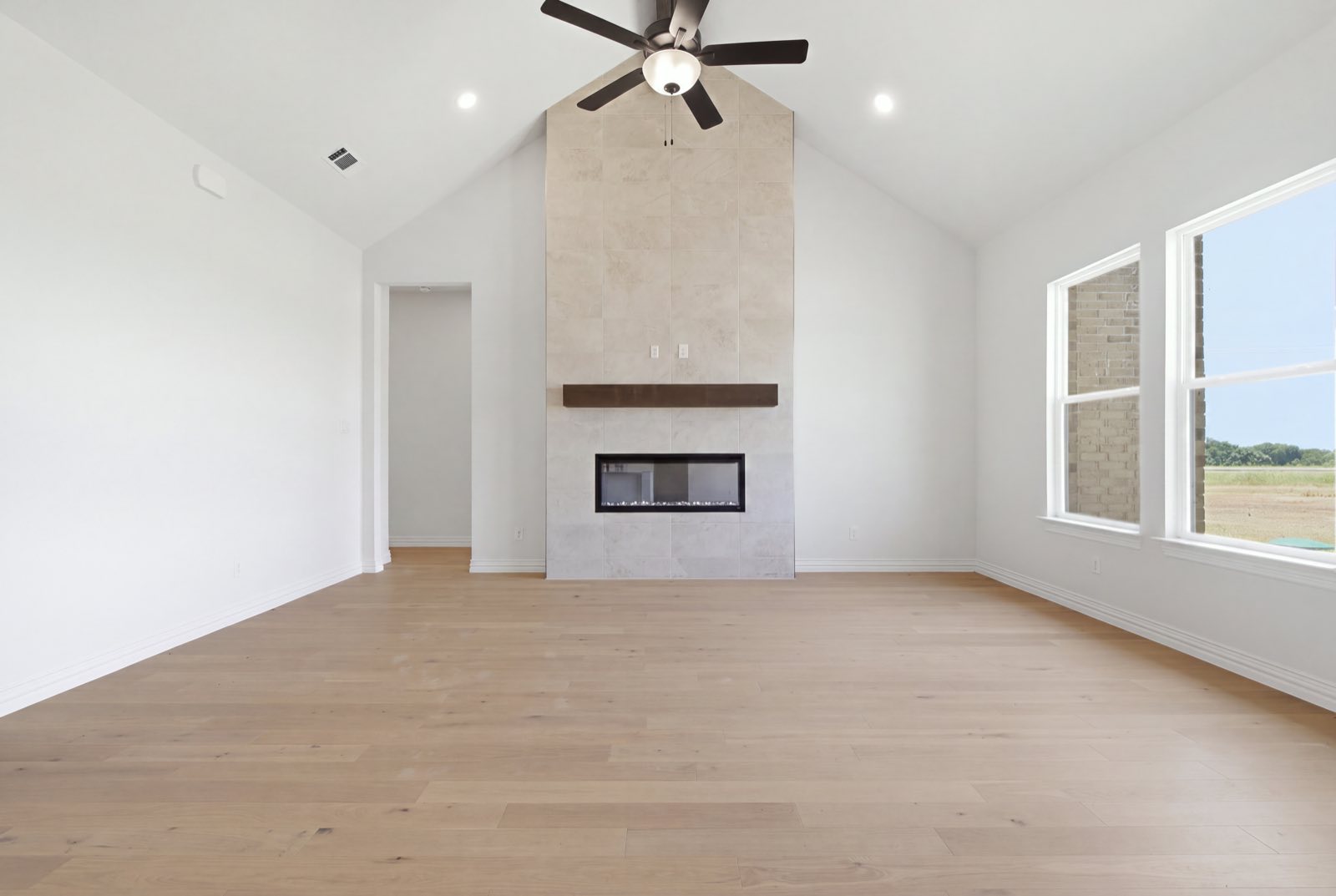 The same living room photographed empty